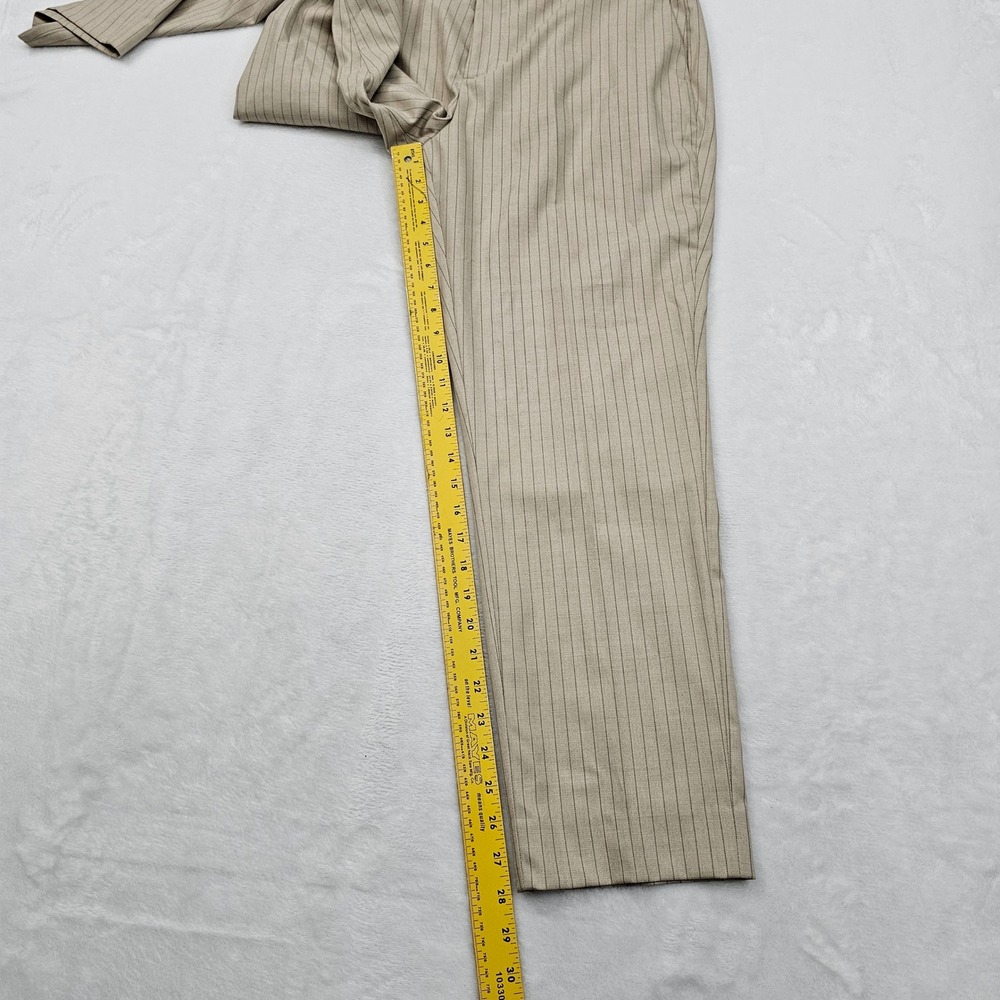 Banana Republic Suit Mens 38S 34x28 Beige Pinstripe Tailored Fit 2pc Wedding NEW - Picture 16 of 16